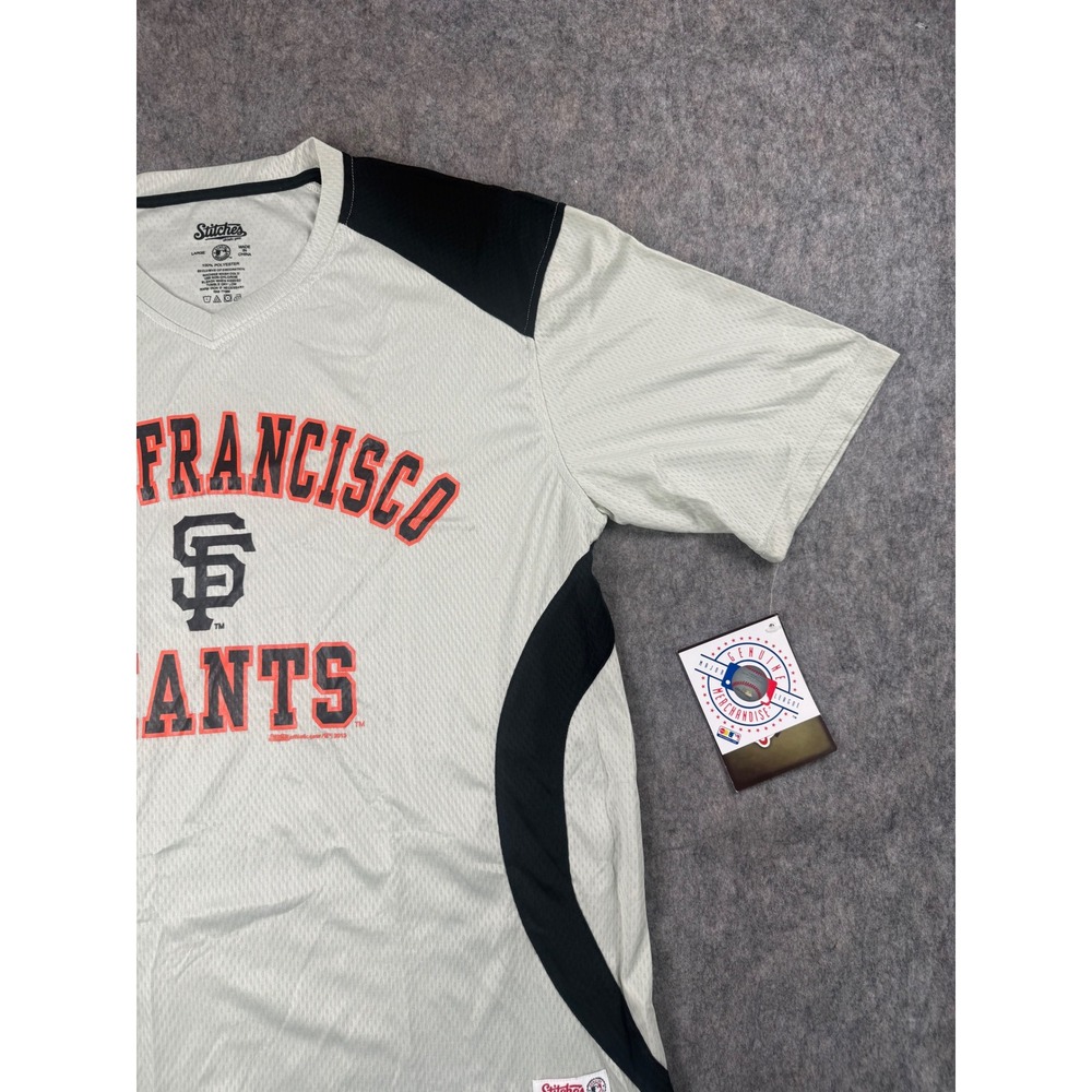 Stitches San Francisco Giants Jersey Men L Grey Polyester MLB Baseball Shirt NEW - Picture 4 of 12